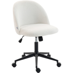 Portland Cream Teddy Fleece Height Adjustable Swivel Office Chair - Size: 84.5 x 52 x 59cm - Wilko - thumbnail 3