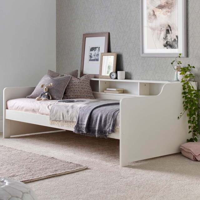 Tyler Single White Guest Bed with Orthopaedic Mattress - Bedmaster - Wilko - image 1