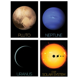 Artery8 NASA Solar System Planets Voyager 2 New Horizons Wall Art Print 30 x 41cm 4 Pack - Size: 40.5 x 30.5 x 0.3cm - Black - Wilko - thumbnail 1