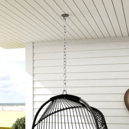 Outsunny Grey Rattan Indoor Outdoor Egg Chair with Installation Kit - Size: 105 x 68 x 74cm - Wilko - thumbnail 4
