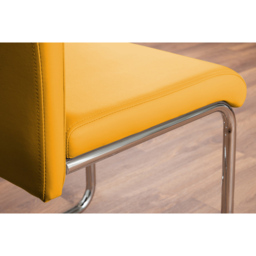 Furniturebox Columbia Fontana 6 Seater Dining Set White Gloss Mustard Yellow and Chrome - Wilko - thumbnail 7