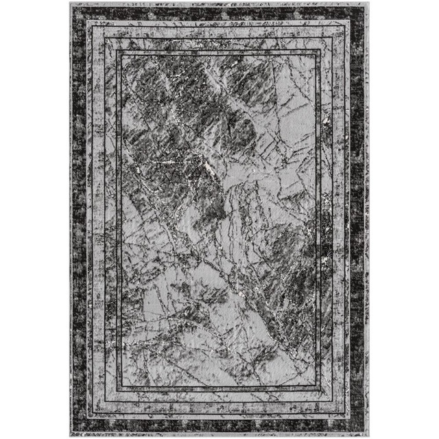 Desire Rugs Obsidian Grey Abstract Frame Rug 200 x 290cm - Size: 290 x 200 x 0.8cm - Wilko - image 1