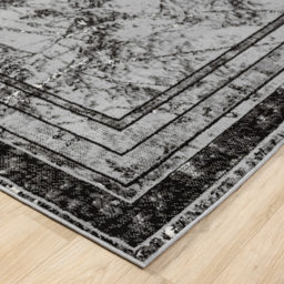 Desire Rugs Obsidian Grey Abstract Frame Rug 200 x 290cm - Size: 290 x 200 x 0.8cm - Wilko - thumbnail 6