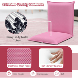 Costway Pink Reclining Folding Floor Chair - Size: Single - Wilko - thumbnail 5