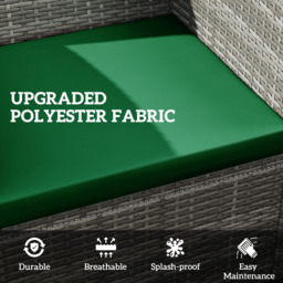 Outsunny Green Rattan Garden Lounge Replacement Cushion Pad Set of 3 - Size: 3 Pack - Wilko - thumbnail 6