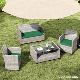 Outsunny Green Rattan Garden Lounge Replacement Cushion Pad Set of 3 - Size: 3 Pack - Wilko - thumbnail 3