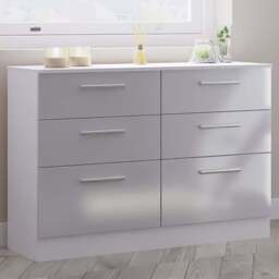 Crowndale Contrast 6 Drawer Grey and White Matt Midi Chest Ready Assembled - Wilko - thumbnail 1