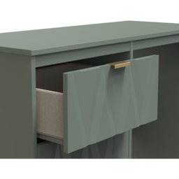 Crowndale Las Vegas 3 Drawer Reed Green Dressing Table - Wilko - thumbnail 7