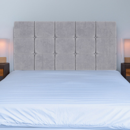 Bedmaster Single Seal Grey Naples Velvet Pearl Squared Headboard - Wilko - thumbnail 1