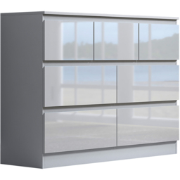 FWStyle Stora Merchant 7 Drawer White Gloss Chest Of Drawers - Wilko - thumbnail 3