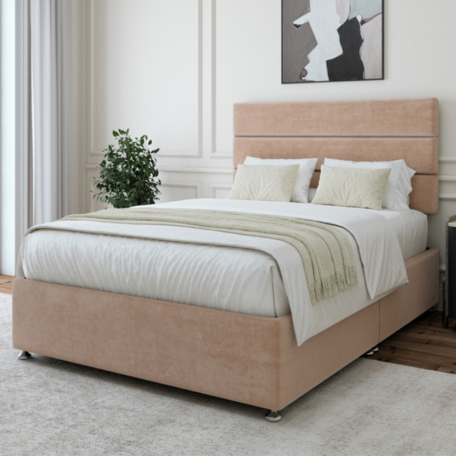 Bedmaster King Size Mink Naples Velvet Divan Base - Brown - Wilko - image 1