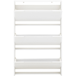 GFW Narrow White High Gloss 3 Tier Shoe Cabinet - Size: 17 x 72 x 112cm - Wilko - thumbnail 6