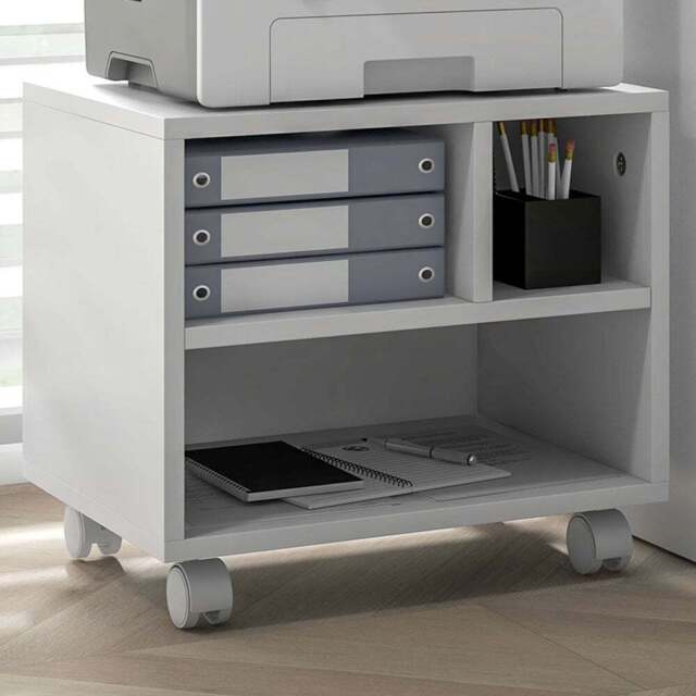HOMCOM White Storage Printer Cart on Wheels - Size: 36.0 x 30.0 x 40.0cm - Wilko - image 1
