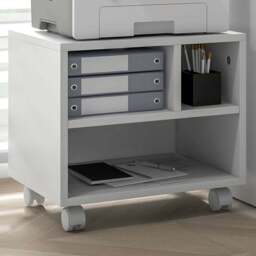 HOMCOM White Storage Printer Cart on Wheels - Size: 36.0 x 30.0 x 40.0cm - Wilko