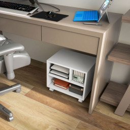 HOMCOM White Storage Printer Cart on Wheels - Size: 36.0 x 30.0 x 40.0cm - Wilko - thumbnail 6