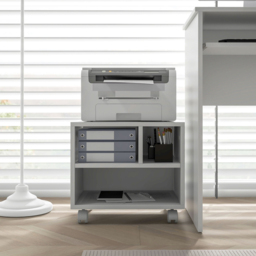 HOMCOM White Storage Printer Cart on Wheels - Size: 36.0 x 30.0 x 40.0cm - Wilko - thumbnail 4