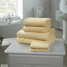 Rapport Home Chatsworth Super Soft 600gsm Combed Cotton Yellow Face Towel - Size: 0.1 x 30 x 30cm - Wilko - thumbnail 3