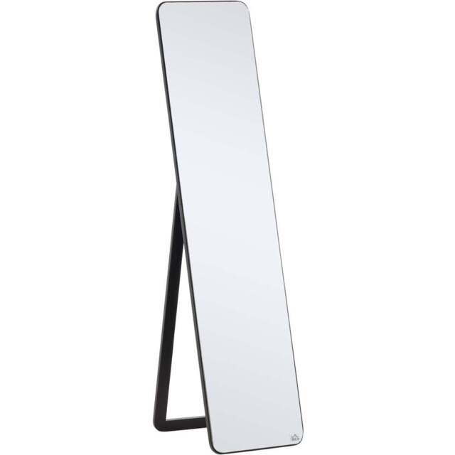 Portland Black Free Standing Wall Mirror 37 x 156cm - Size: 156 x 37cm - Wilko - image 1