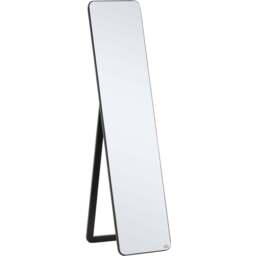 Portland Black Free Standing Wall Mirror 37 x 156cm - Size: 156 x 37cm - Wilko