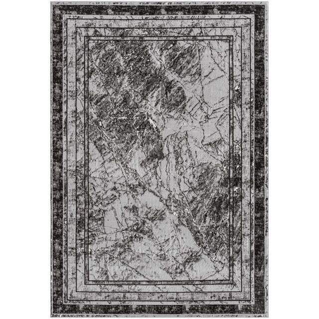Desire Rugs Obsidian Grey Abstract Frame Rug 160 x 230cm - Size: 230 x 160 x 0.8cm - Wilko - image 1