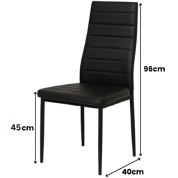 Portland 6 Seater Faux Leather Marble Effect Tabletop Dining Set Black - Wilko - thumbnail 5