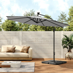 Living and Home Grey LED Cantilever Parasol with Cross Base and Square Base 3m - Size: 260 x 300 x 300cm - Wilko - thumbnail 3