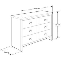 GFW Boston 6 Drawer Grey Chest of Drawers - Wilko - thumbnail 7