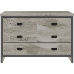 GFW Boston 6 Drawer Grey Chest of Drawers - Wilko - thumbnail 5