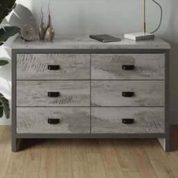 GFW Boston 6 Drawer Grey Chest of Drawers - Wilko - thumbnail 1
