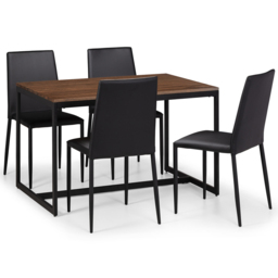Julian Bowen Tribeca 4 Seater Walnut Dining Table - Black - Wilko - thumbnail 6
