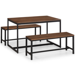 Julian Bowen Tribeca 4 Seater Walnut Dining Table - Black - Wilko - thumbnail 5