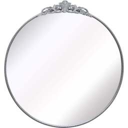 The Crown Silver Metal Wall Mirror 100 x 100cm - MirrorOutlet - Wilko