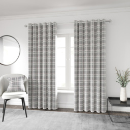 Helena Springfield Harriet Woven Lined Blush and Grey Curtains 168 x 183cm - Size: W 168 x D 183cm - Blush/Grey - Wilko - thumbnail 5
