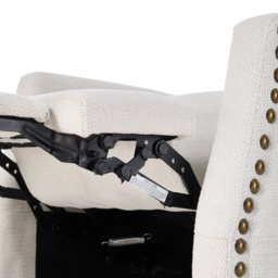 Living and Home White Chenille Pushback Recliner Chair with Footstool - Size: 102 x 62 x 153cm - Wilko - thumbnail 6