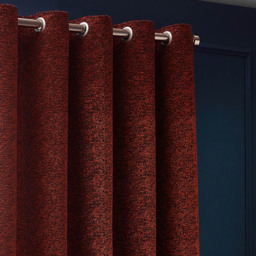 Paoletti Galaxy Copper Chenille Eyelet Curtain 168 x 183cm - Size: W 183 x D 168cm - Orange - Wilko - thumbnail 4