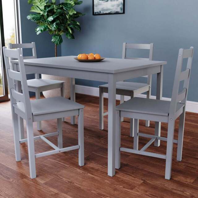 VIDA DESIGNS Yorkshire 4 Seater Dining Set Grey - Wilko - image 1