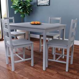 VIDA DESIGNS Yorkshire 4 Seater Dining Set Grey - Wilko