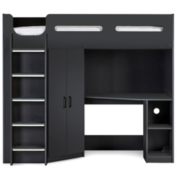 Julian Bowen Hercules Anthracite High Sleeper with Storage - Size: Single - Grey - Wilko - thumbnail 4