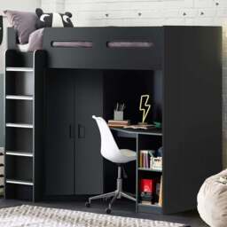 Julian Bowen Hercules Anthracite High Sleeper with Storage - Size: Single - Grey - Wilko - thumbnail 1
