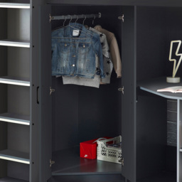 Julian Bowen Hercules Anthracite High Sleeper with Storage - Size: Single - Grey - Wilko - thumbnail 5