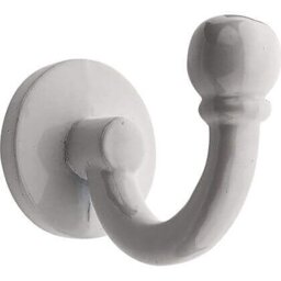 Screw in Single Ball End Robe Hook - White - Decohooks - Wilko