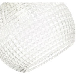 Happy Homewares Spherical Clear Glass Square Diamond Ridges Pendant Shade - Size: 18 x 18 x 18cm - Wilko - thumbnail 7