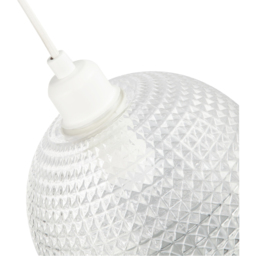 Happy Homewares Spherical Clear Glass Square Diamond Ridges Pendant Shade - Size: 18 x 18 x 18cm - Wilko - thumbnail 6