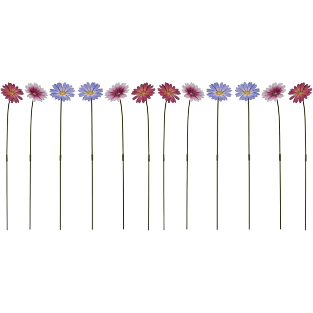 Garden Gear Multicolour Metal Daisy Stake 58cm 12 Pack - Size: 57.5 x 10 x 8cm - Purple - Wilko - image 1