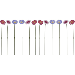Garden Gear Multicolour Metal Daisy Stake 58cm 12 Pack - Size: 57.5 x 10 x 8cm - Purple - Wilko - thumbnail 1