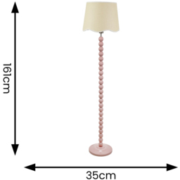 ValueLights Bobbins Linen Scallop White Trim Shade Painted Rose LED Floor Lamp - Pink - Wilko - thumbnail 5