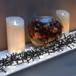 The Christmas Centre 240 Bright White LED Multifunction Green Cable String Light 28m - Size: 1800 x 0.5 x 1cm - Wilko - thumbnail 3
