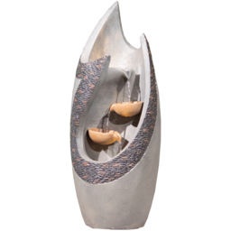 Garden Gear Cascading Wave Water Fountain with LED Light - Size: 36 x 33 x 75cm - Grey - Wilko - thumbnail 1