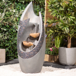 Garden Gear Cascading Wave Water Fountain with LED Light - Size: 36 x 33 x 75cm - Grey - Wilko - thumbnail 3