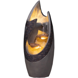 Garden Gear Cascading Wave Water Fountain with LED Light - Size: 36 x 33 x 75cm - Grey - Wilko - thumbnail 4